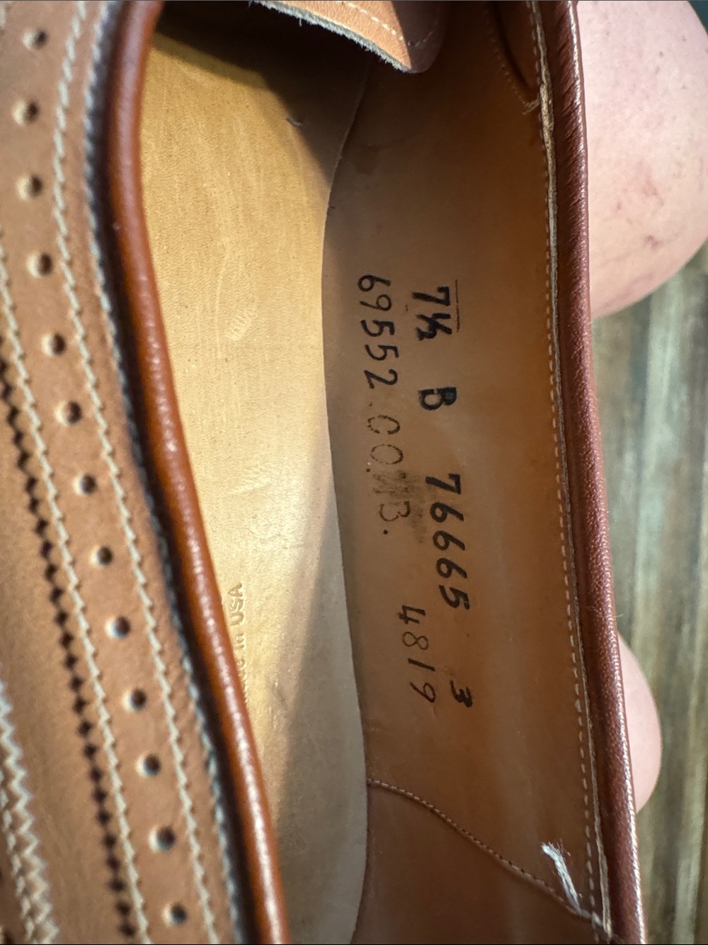 Allen Edmonds Women’s Light Brown Leather Wingtip Oxfords Size 7.5 - Picture 5 of 5
